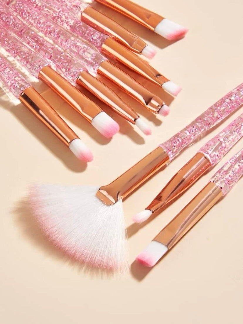 10 Pcs Pink Eye brush Set