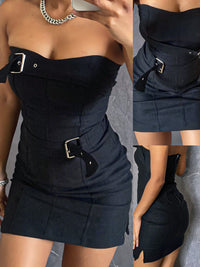 “Rules aren’t for me” mini denim dress.