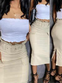 Standing On Business Cargo Midi Skirt.