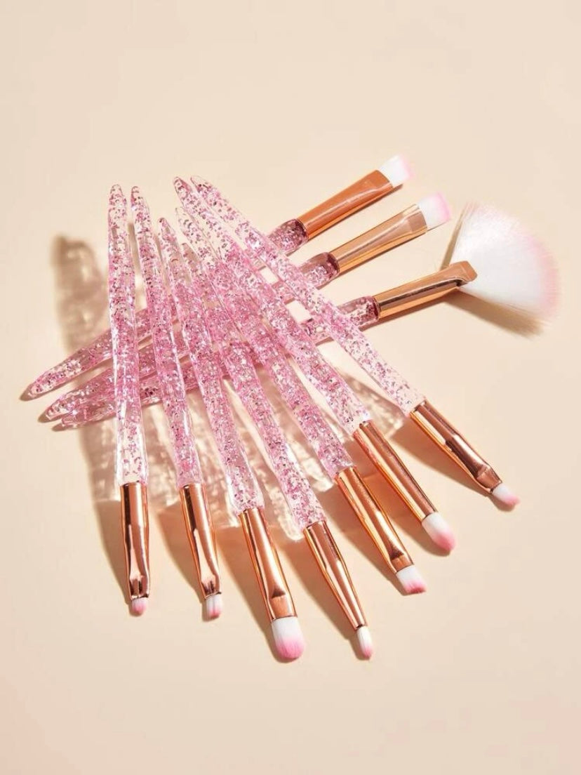 10 Pcs Pink Eye brush Set