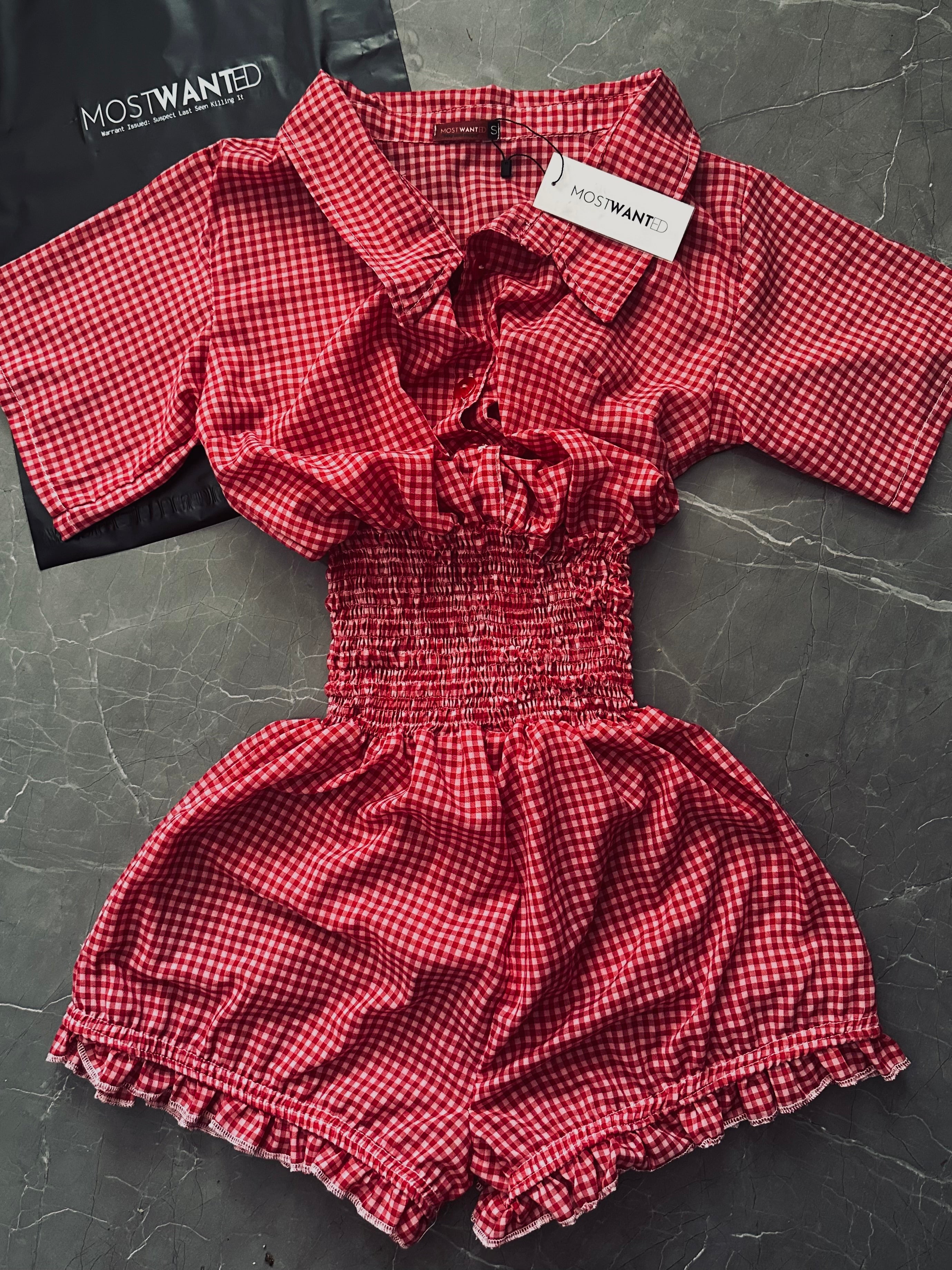 Checkmate’ Baby. Playsuit