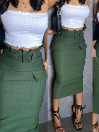 Standing On Business Cargo Midi Skirt.